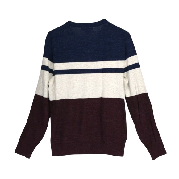 Banana Republic Crewneck Sweater Men S Organic Cotton Colorblock Preppy Striped - Picture 2 of 8